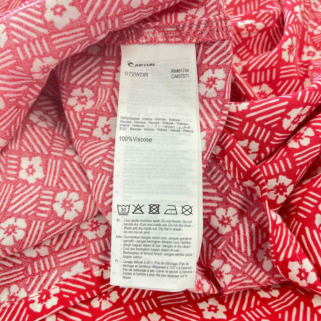 Rip Curl Size XL Cala Mayor Tie-Strap Mini Dress - Red
