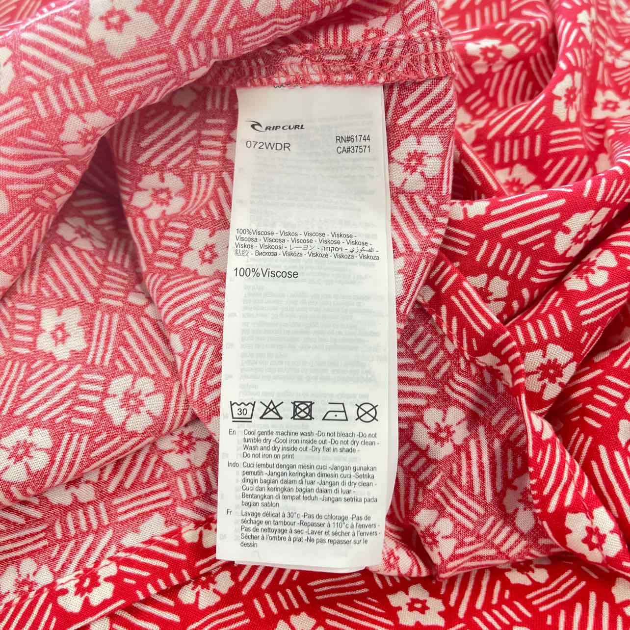 Rip Curl Size XL Cala Mayor Tie-Strap Mini Dress - Red