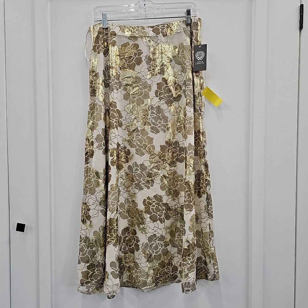 Vince Camuto Size M white/gold Skirt