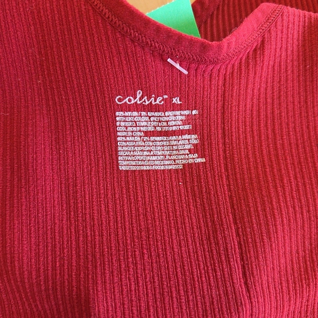 Colsie Size XL Red Ribbed Preloved Tank