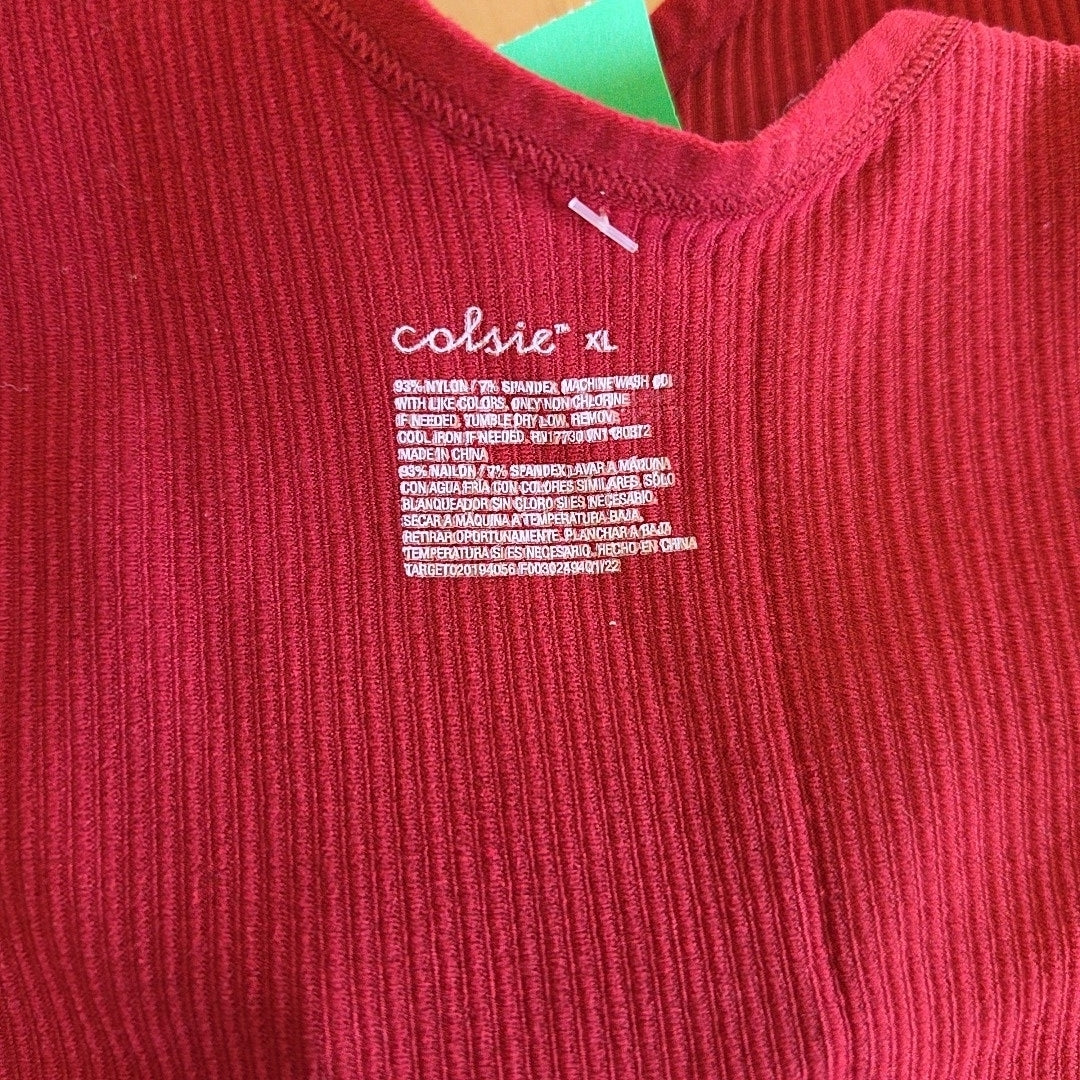 Colsie Size XL Red Ribbed Preloved Tank