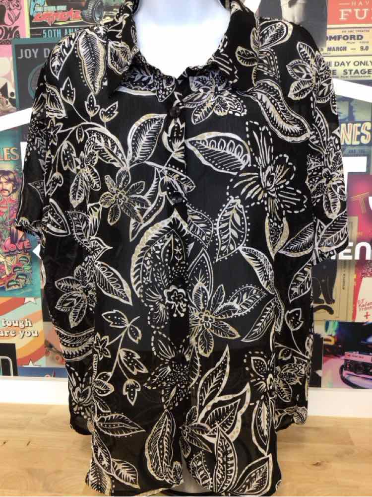 Susan Graver Size One Size Black Preloved Blouse LS
