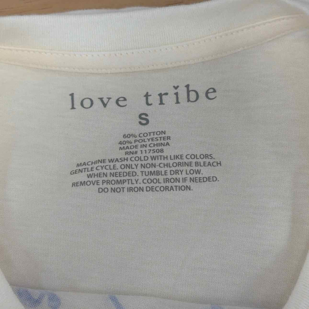 Love Tribe Size S Hamptons Graphic Print T-Shirt - Egret