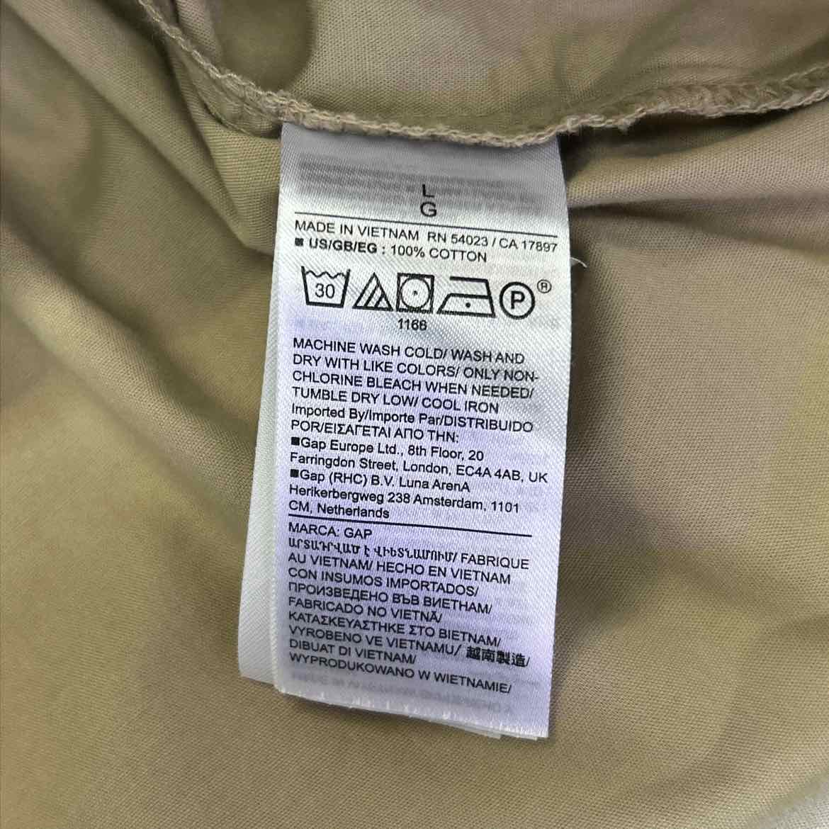 Gap Size L Tan Preloved Button Down LS