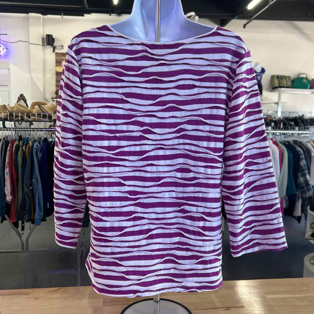 Investments Size L Purple Preloved Blouse LS