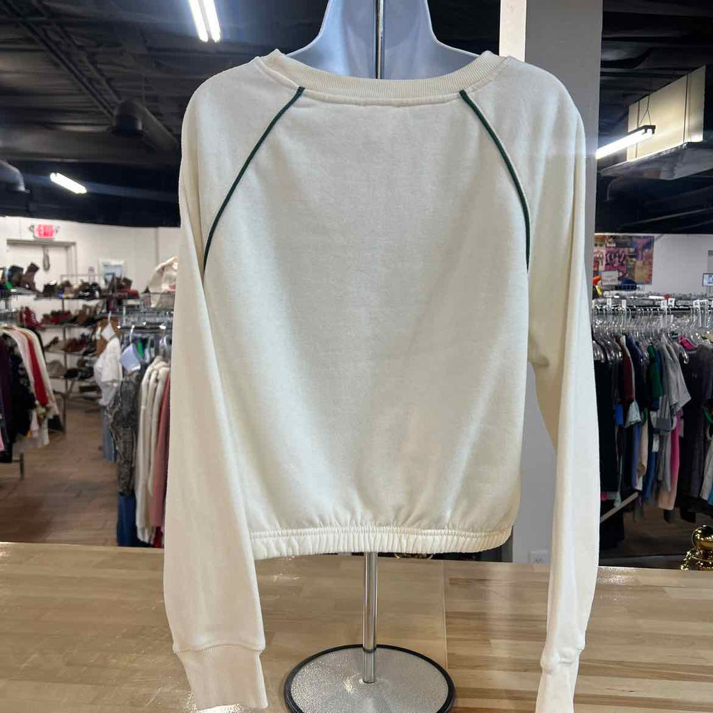 hippie rose Size M White Green Preloved Sweater
