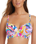 Bleu Size 40D Living Color Over-the-Shoulder Molded-Cup Bikini Top - Multi