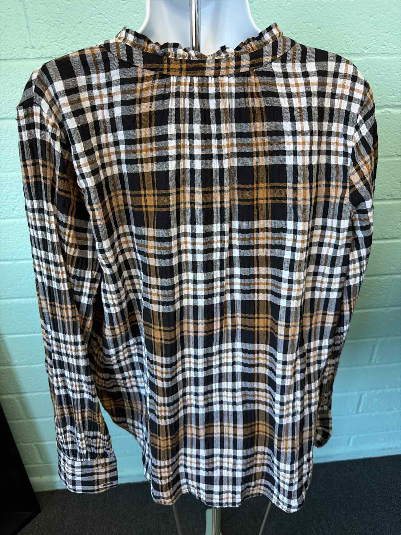 Loft Size M Brown Plaid Shirt