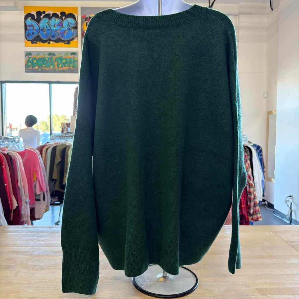 Vince Camuto Womens Dropped-Shoulder V-Neck Windsor Moss