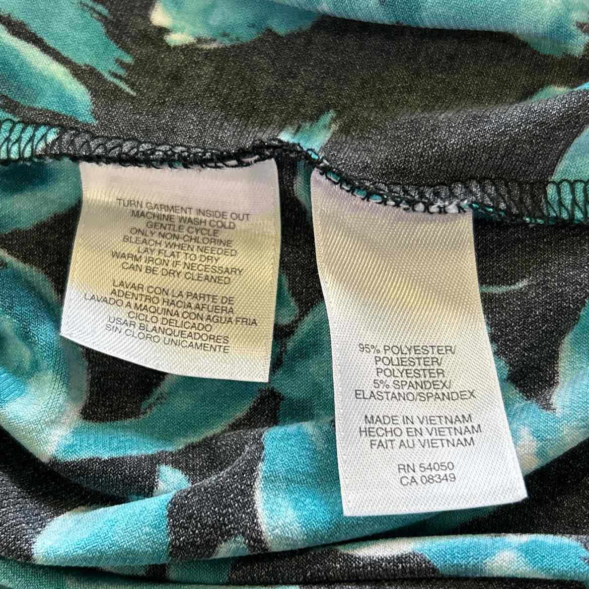 Nine West Size PM Blue/black Polyester Spandex Preloved Blouse SS