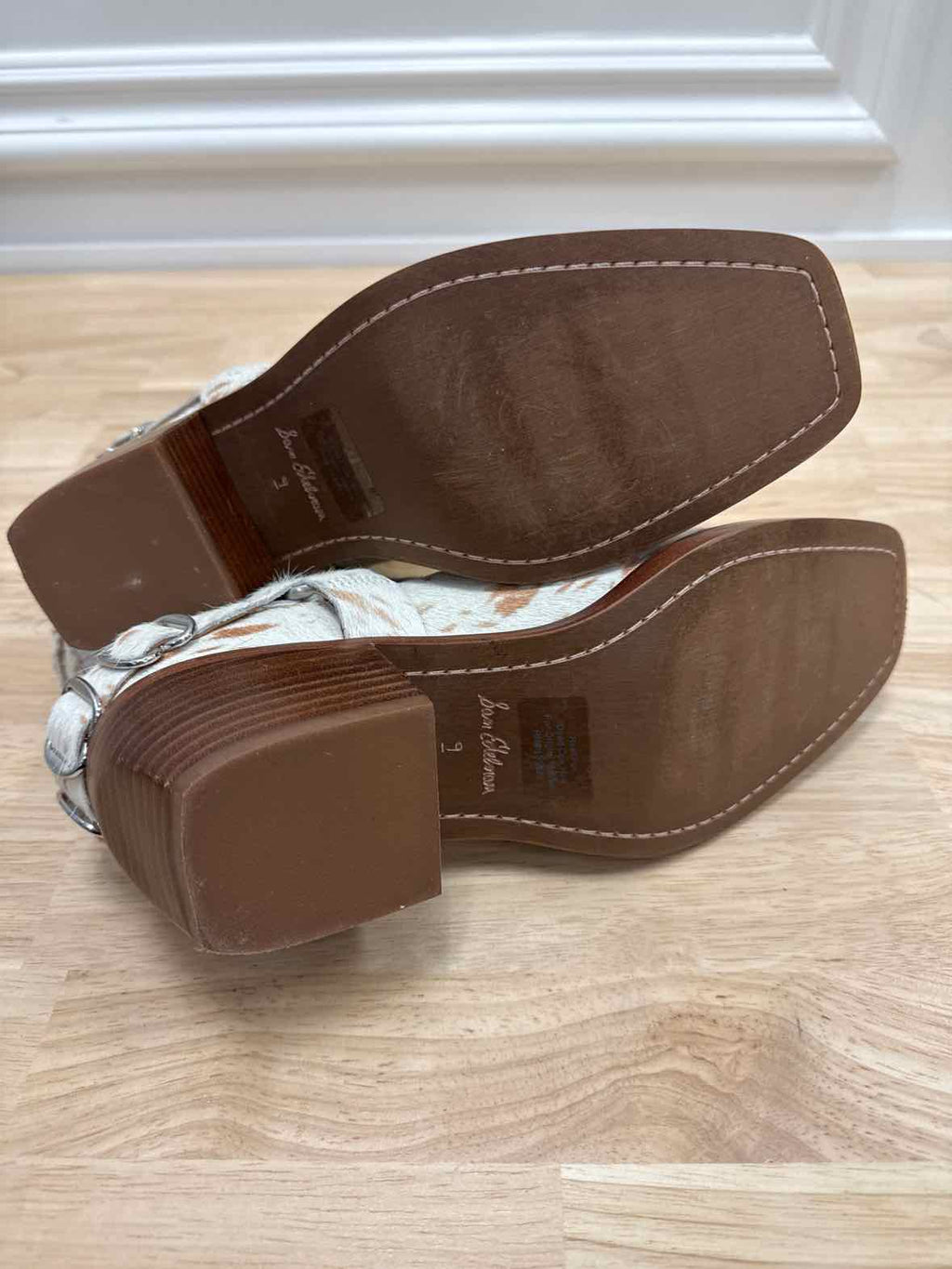 Sam Edelman Ballamie Size 9 Cream Leather Preloved Bootie