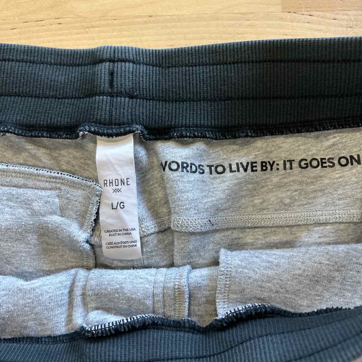 Rhone Size L Gray Sweatpants