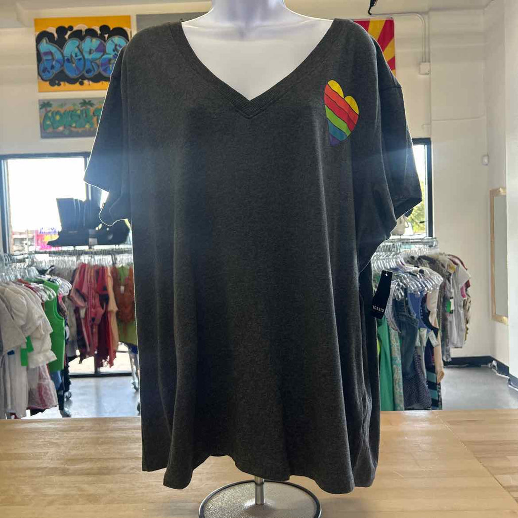 Torrid Size L Grey New T-Shirt SS