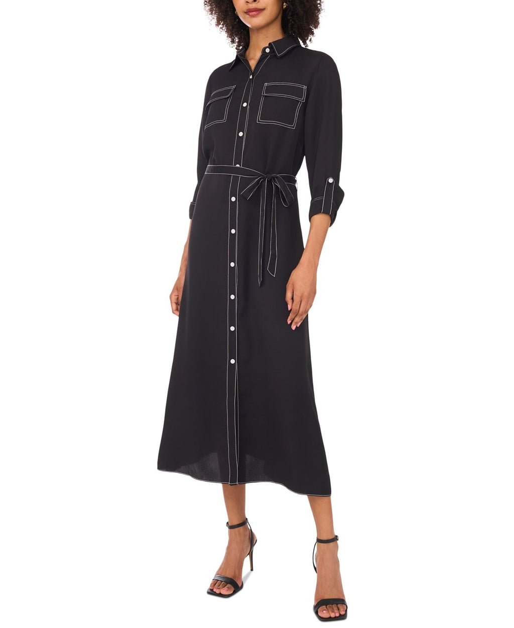 Vince Camuto Button Shirtdress