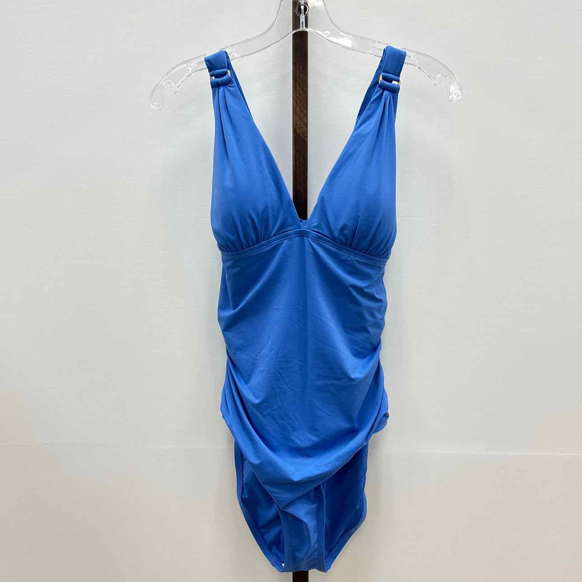 Tommy Bahama Women's Pearl V-Neck Solid One-Piece Swimsuit - Paradiso Blue