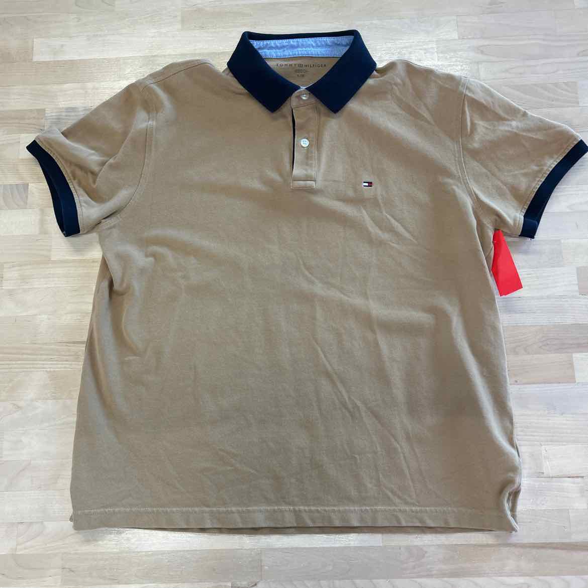 Tommy Hilfiger Size L Tan Preloved MENS Polo