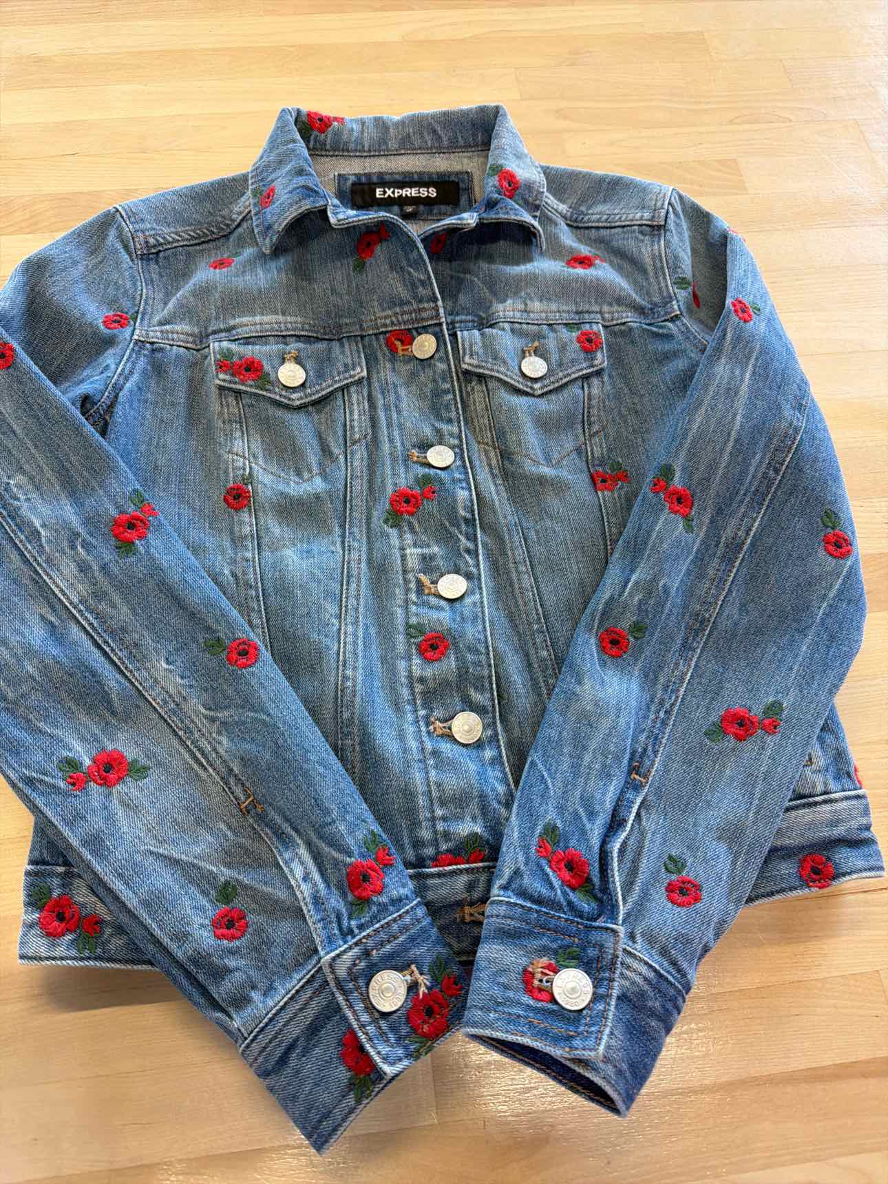 Express Size XS Blue Denim Jean Jacket