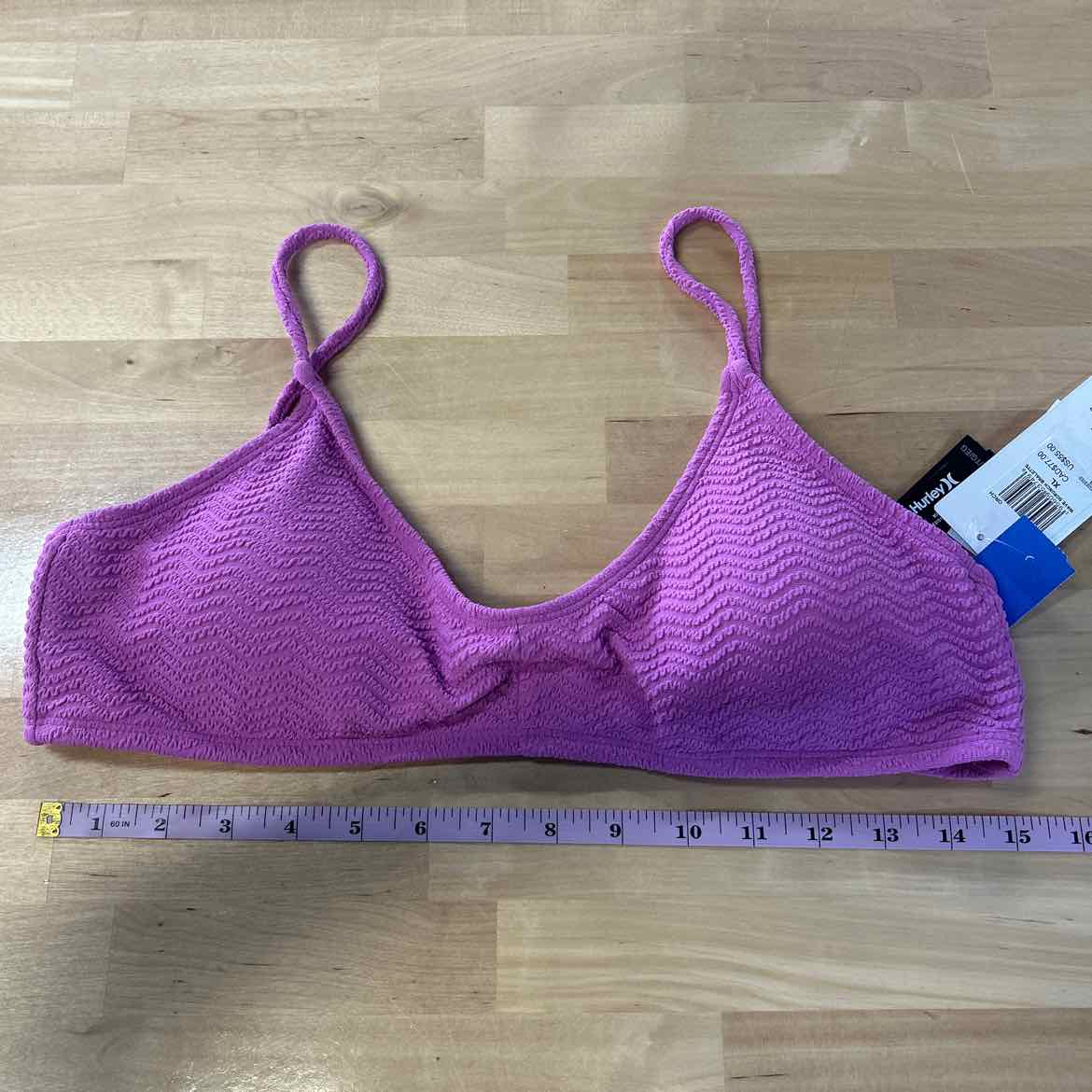 Hurley Size Xl Wave Scrunch Bralette Bikini Top - Orchid
