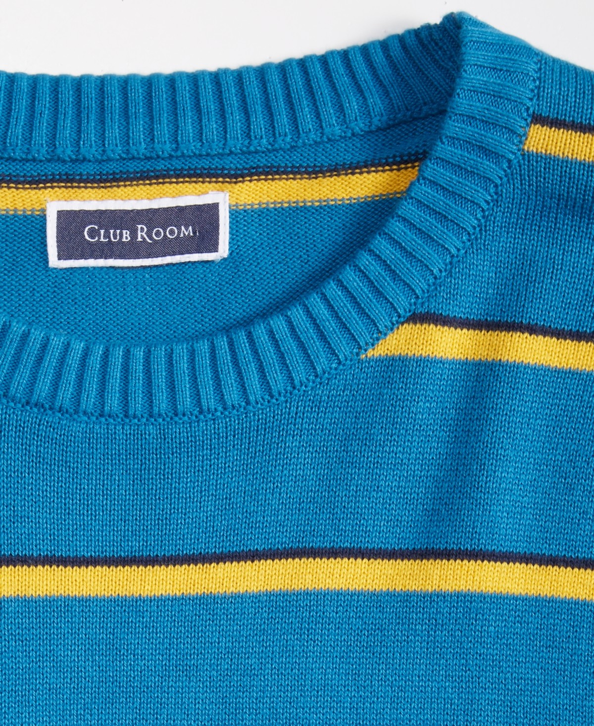 Male Club Room Men's Size M Blue Prep Stripe Sweater - Sapphire Lake