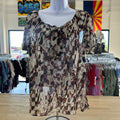 Susan Graver Size S Brown Polyester Preloved Blouse SS