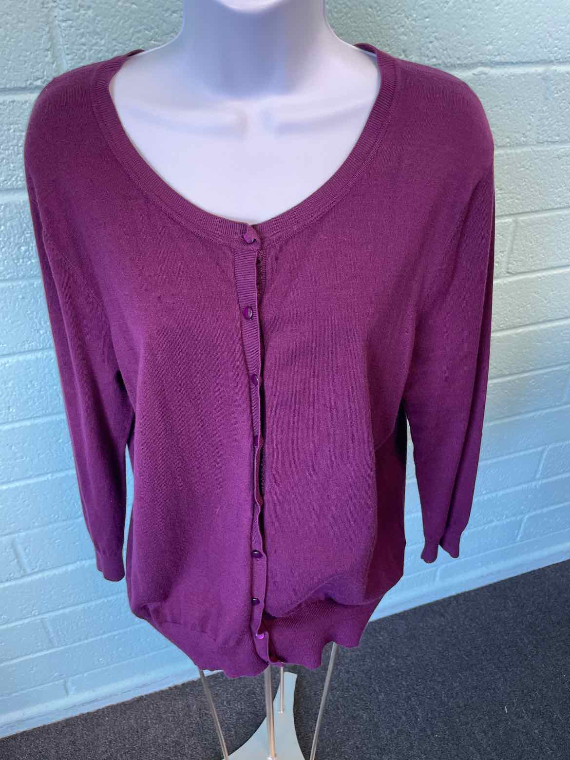 Cable & Gauge Size L Purple Cardigan