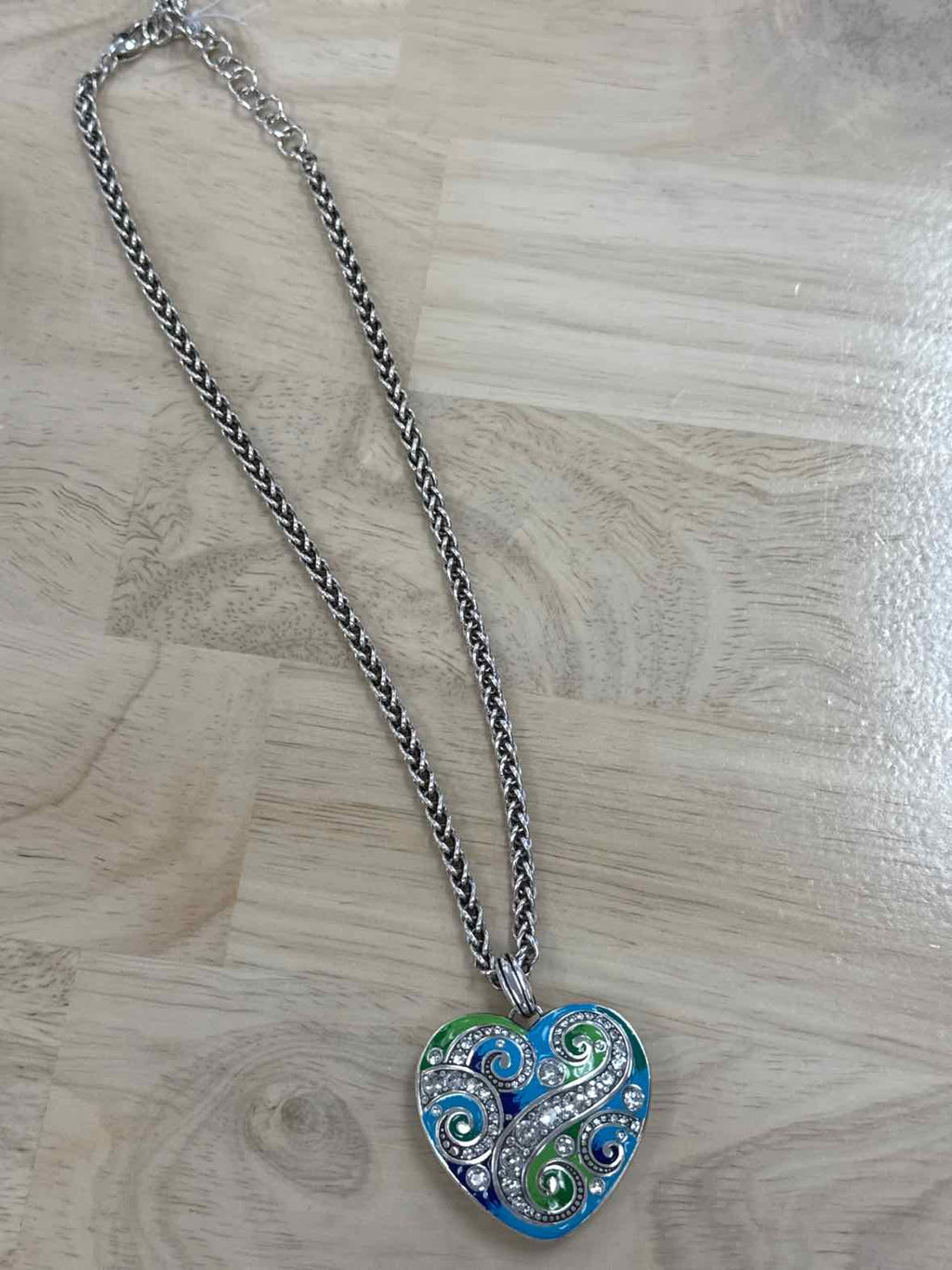 Brighton Blue & Green Heart Shape Reversible Necklace