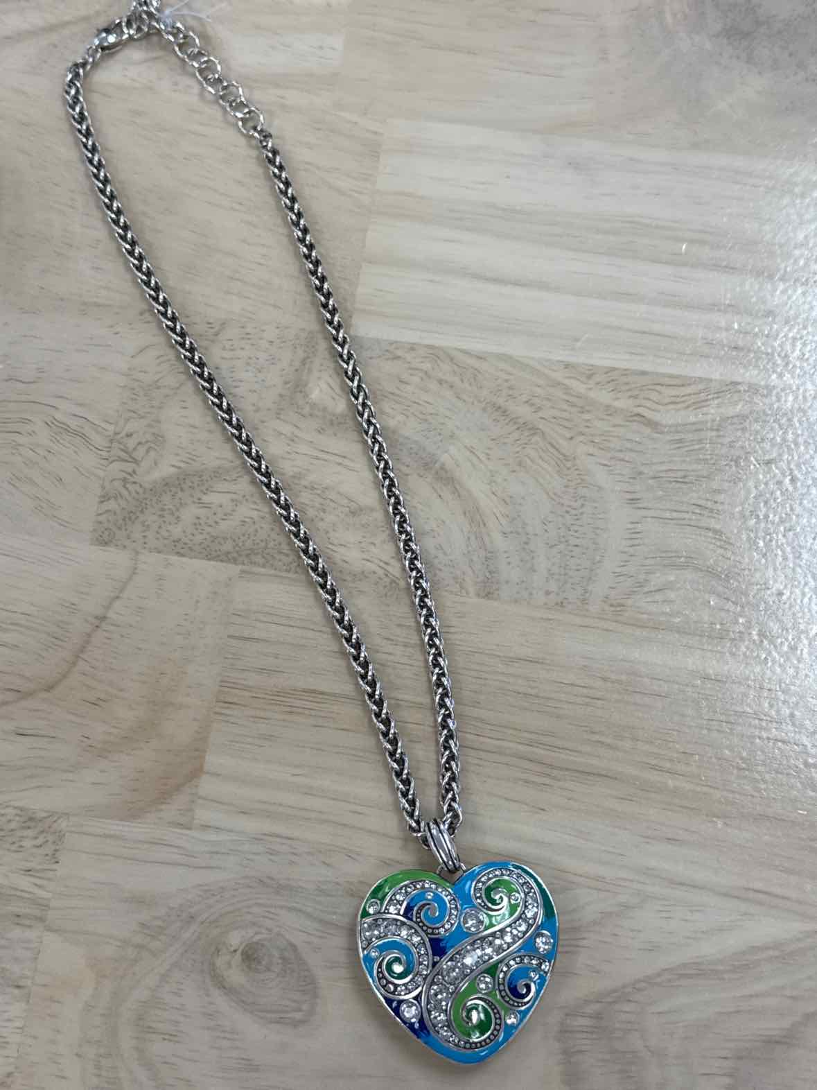 Brighton Blue & Green Heart Shape Reversible Necklace