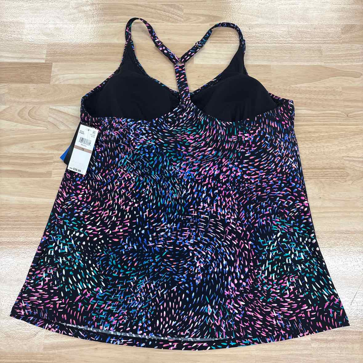 Island Escape Women's Printed Racerback Underwire Tankini Top