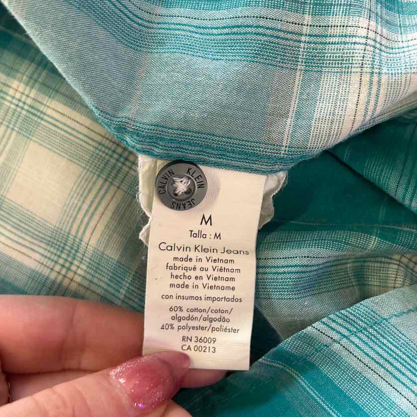 Calvin Klein Size M Blue Preloved MENS Button Down Shirt