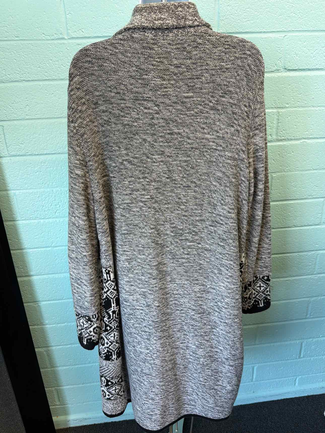 Christopher & Banks Size XL Black & Gray Duster Sweater