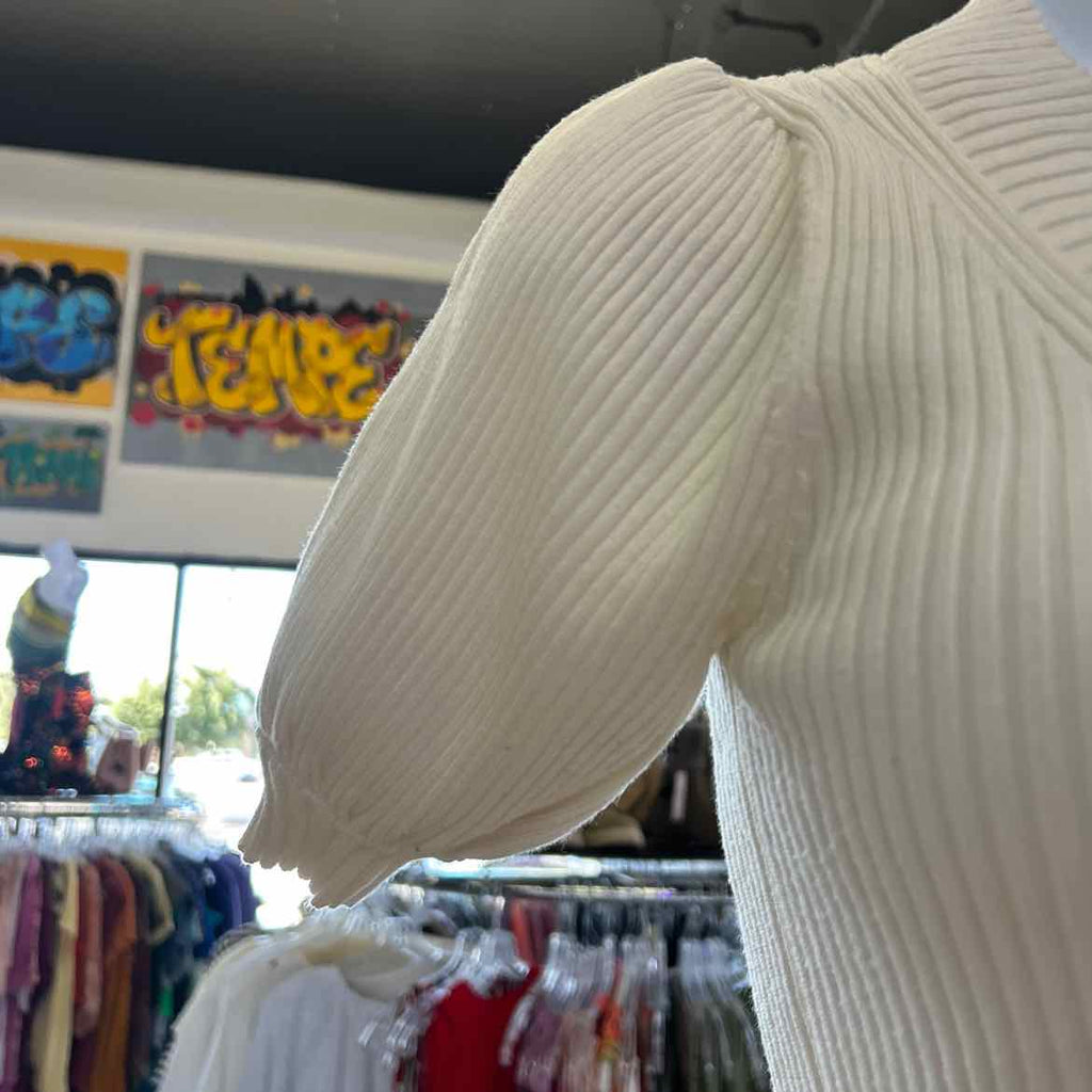 Worthington Size PS White Ribbed Preloved Blouse SS