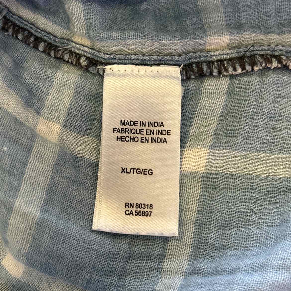 Lucky Brand Size XL Blue Preloved Blouse SS