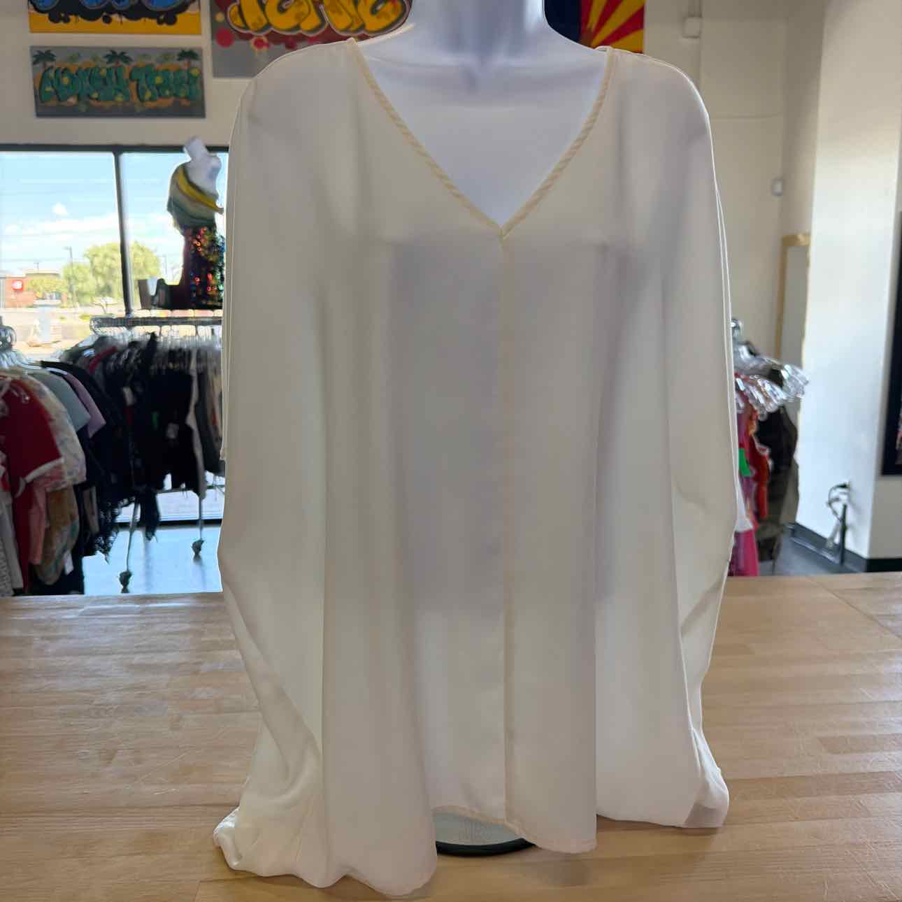 Worthington Size XL White Preloved Blouse SS