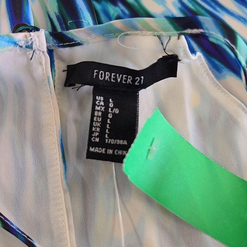Forever 21 Size L Green/Blue Preloved Dress