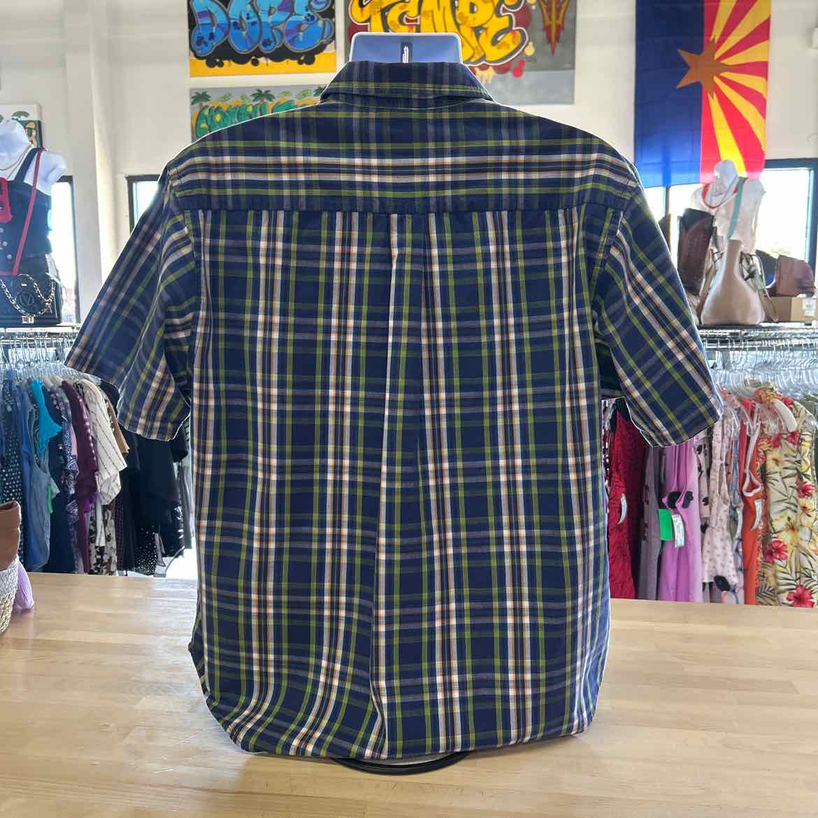 S Johns Bay Size L Blue Preloved MENS Button Down Shirt
