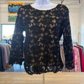 Coldwater Creek Size XS Black Lace Nylon Preloved Blouse