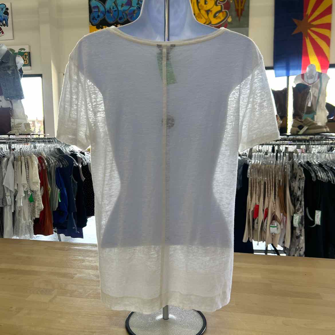 Ann Taylor Size M White Preloved Blouse SS