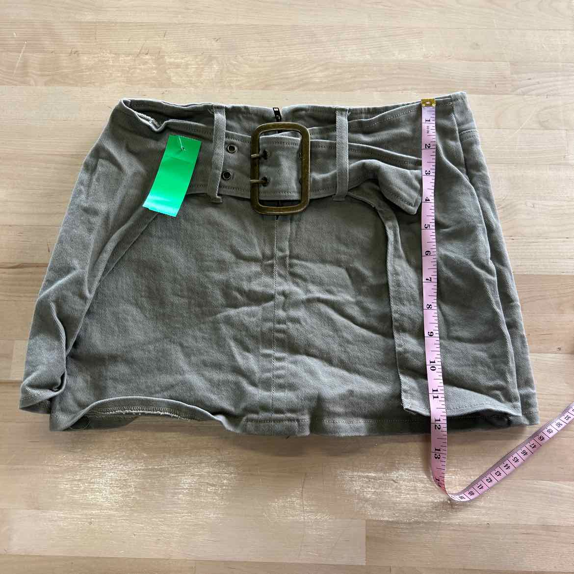 French Kiss Size M Green Denim Preloved Skirt
