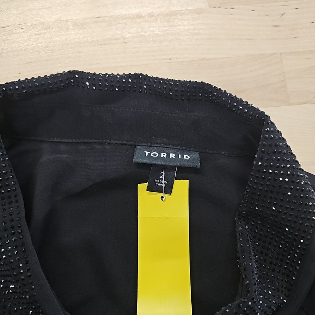 Torrid Size 2 Black Button Down Shirt