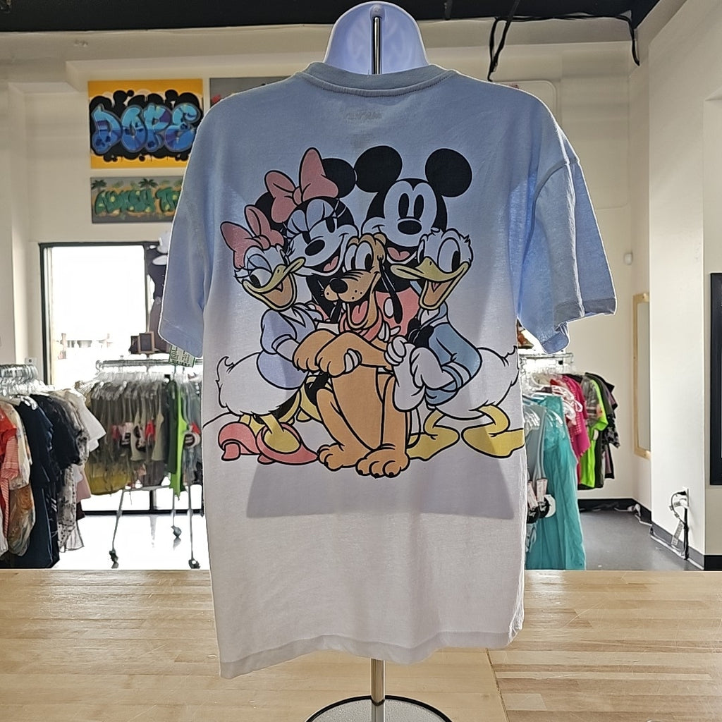 Disney Size L Blue Cotton New T-Shirt SS