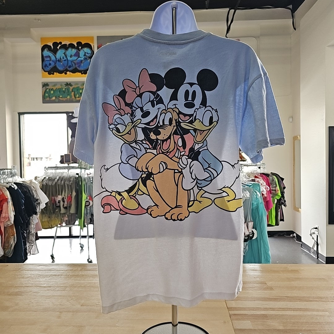 Disney Size L Blue Cotton New T-Shirt SS