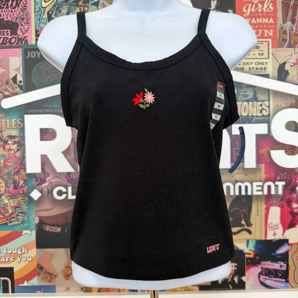 Levi's Size M Tank Mini Flower Embroidery Anthracite