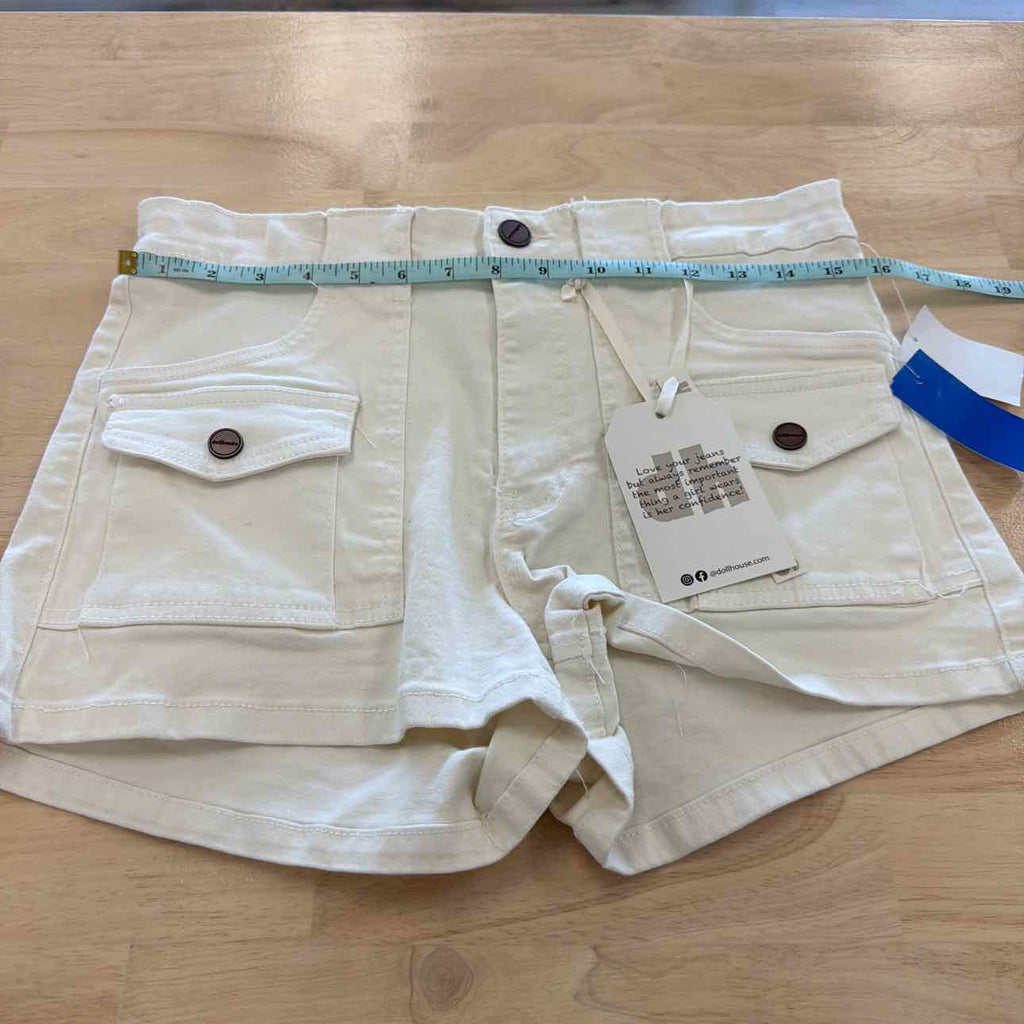 dollhouse Women Size 11/12 White New Shorts High Rise Cargo Shorts - Vanilla