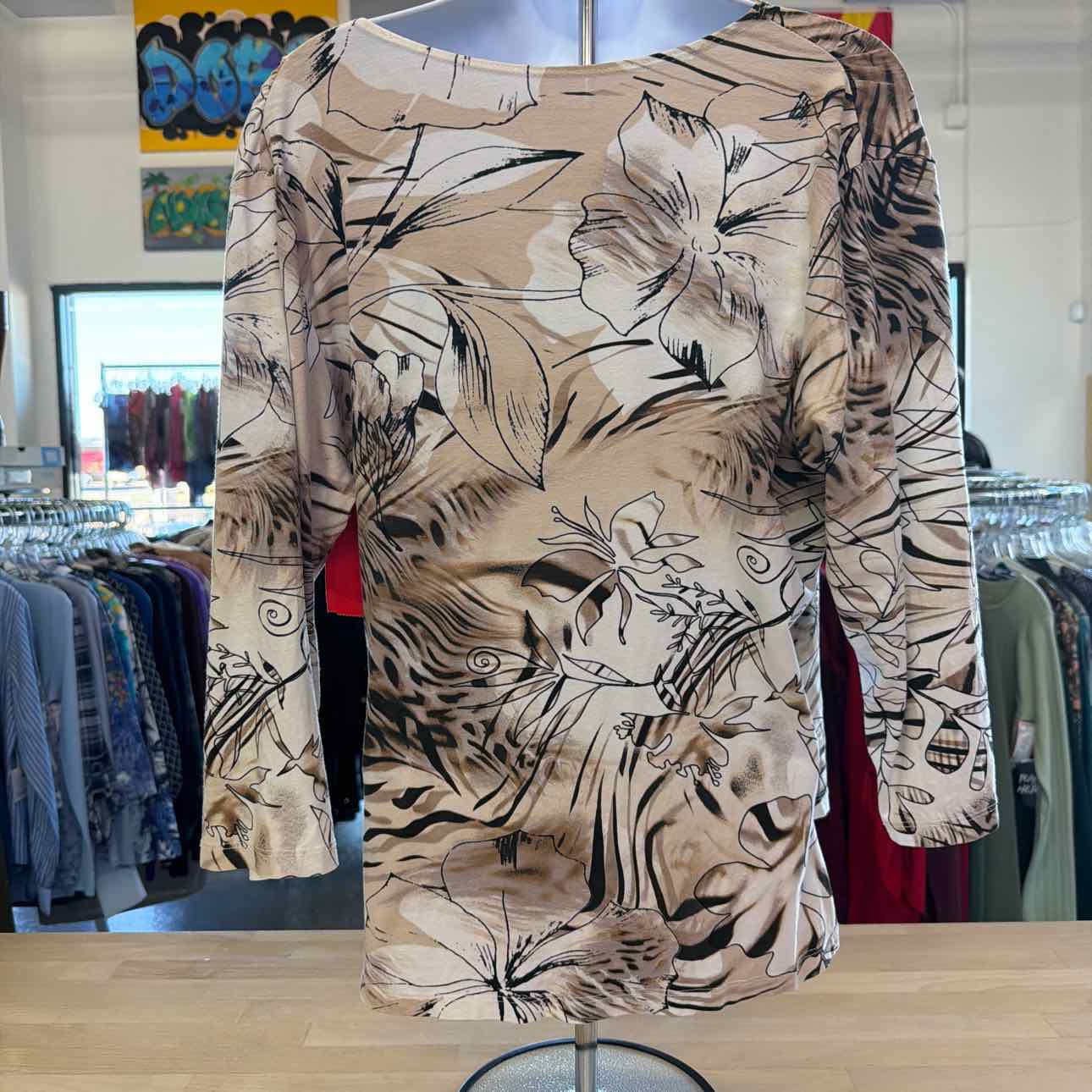 Coldwater Creek Size L Tan Preloved Blouse