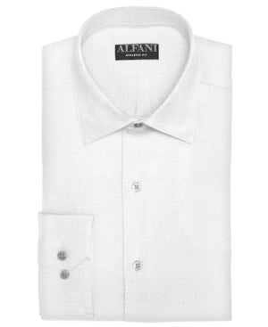 Alfani Men's Athletic Fit Twill Stretch Dress Shirt