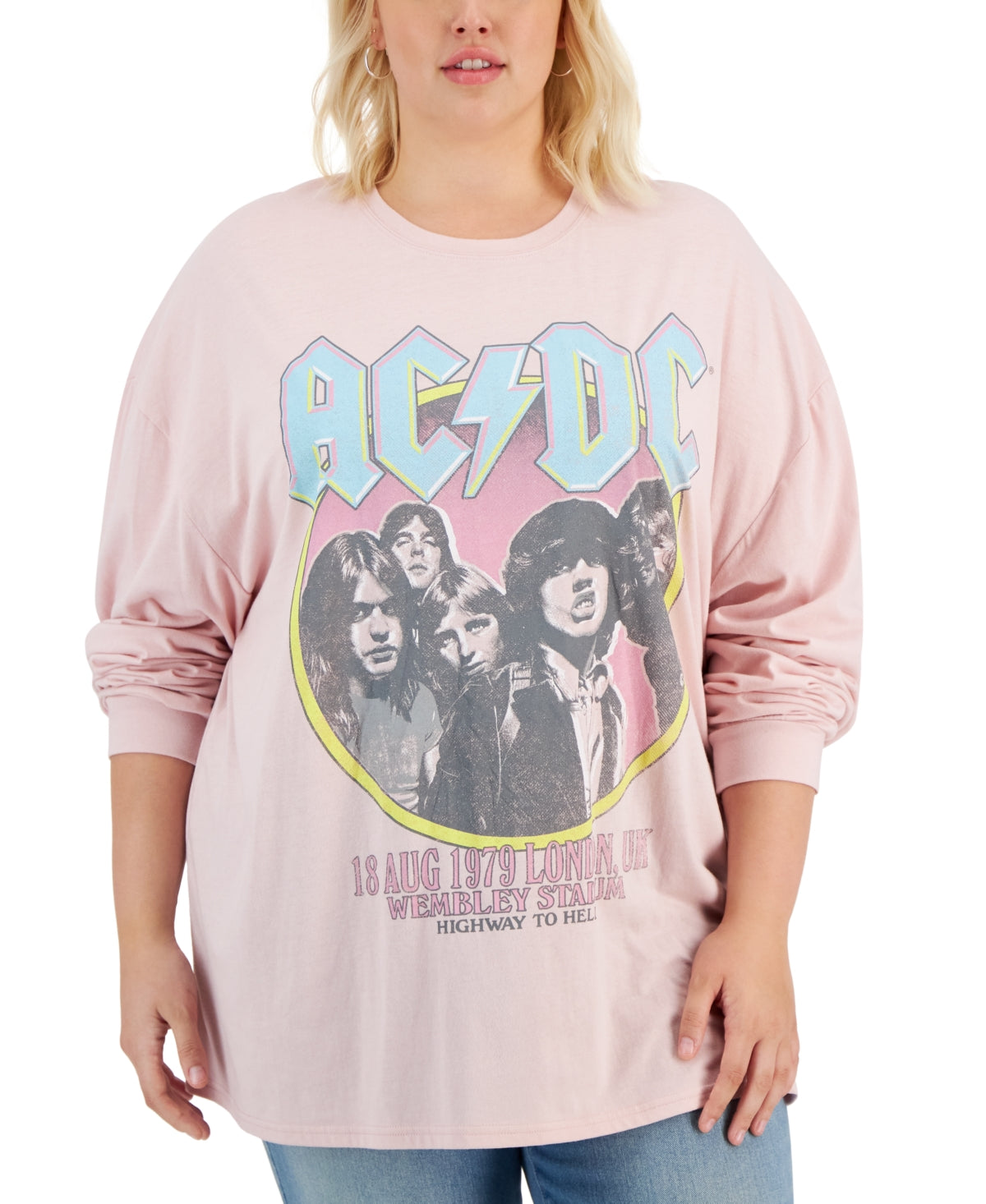 ACDC Size 2X Ac/Dc Graphic Sweatshirt - Pink