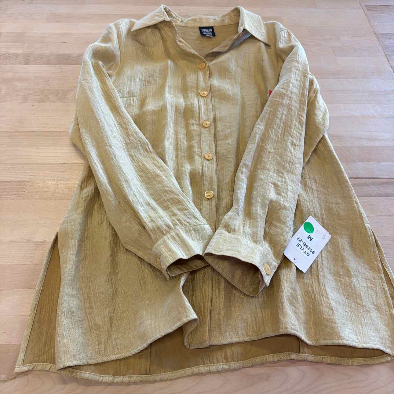 Sharon Young Size M Gold New Button Down Shirt