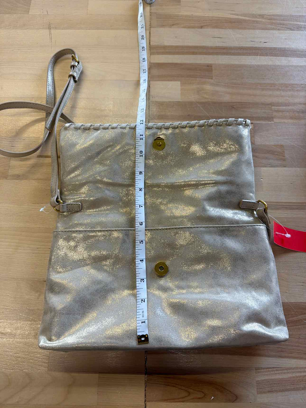 Style & Co Whipstitch East West Flap Crossbody - Mtl Gold