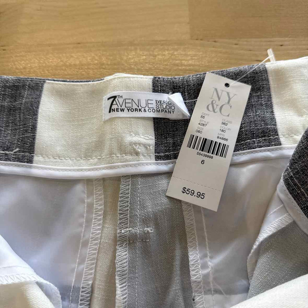 7th avenue Size 6 Gray & White Shorts