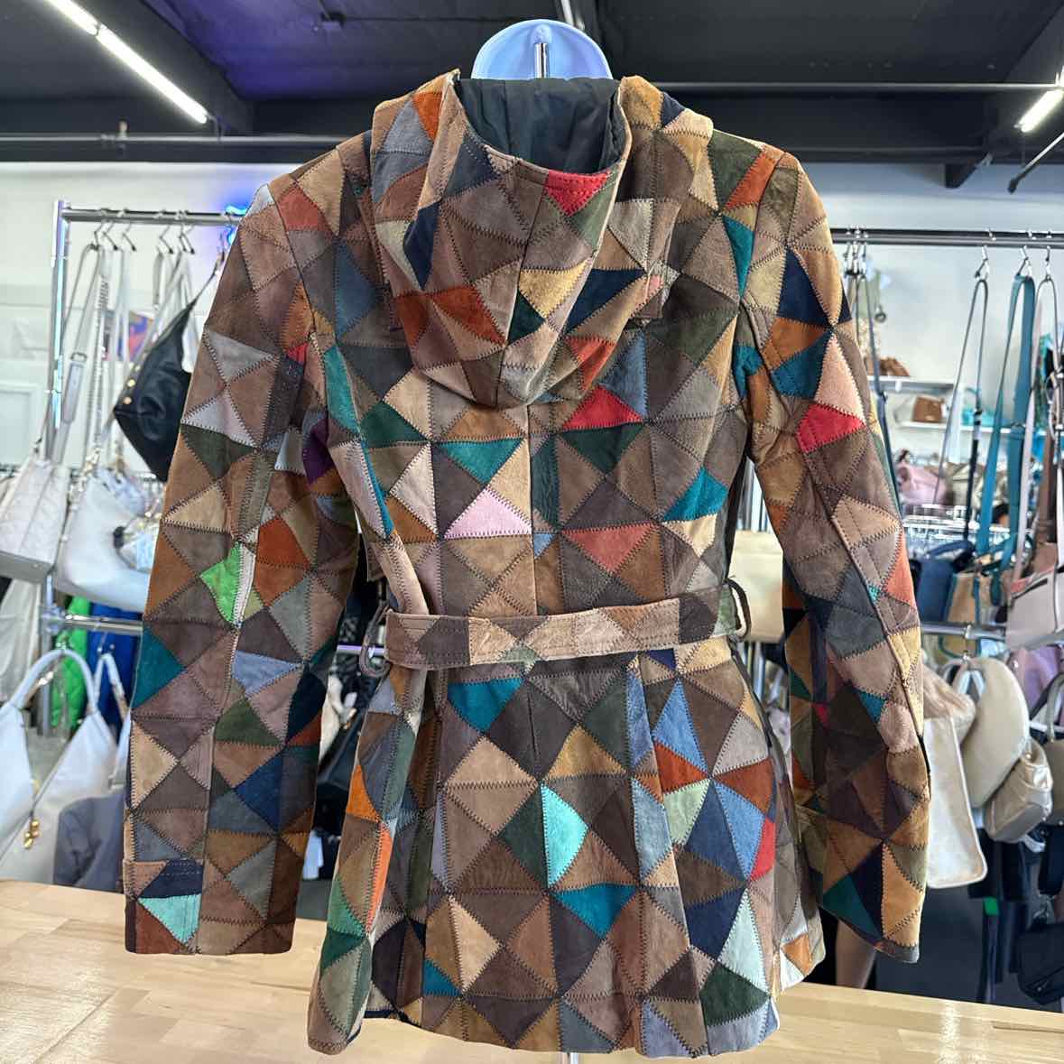 Size M Multi-Color Leather Jacket